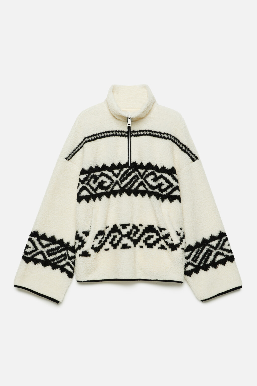 Толстовка флисовая с принтом в стиле лопапейса - цвет белый - 7