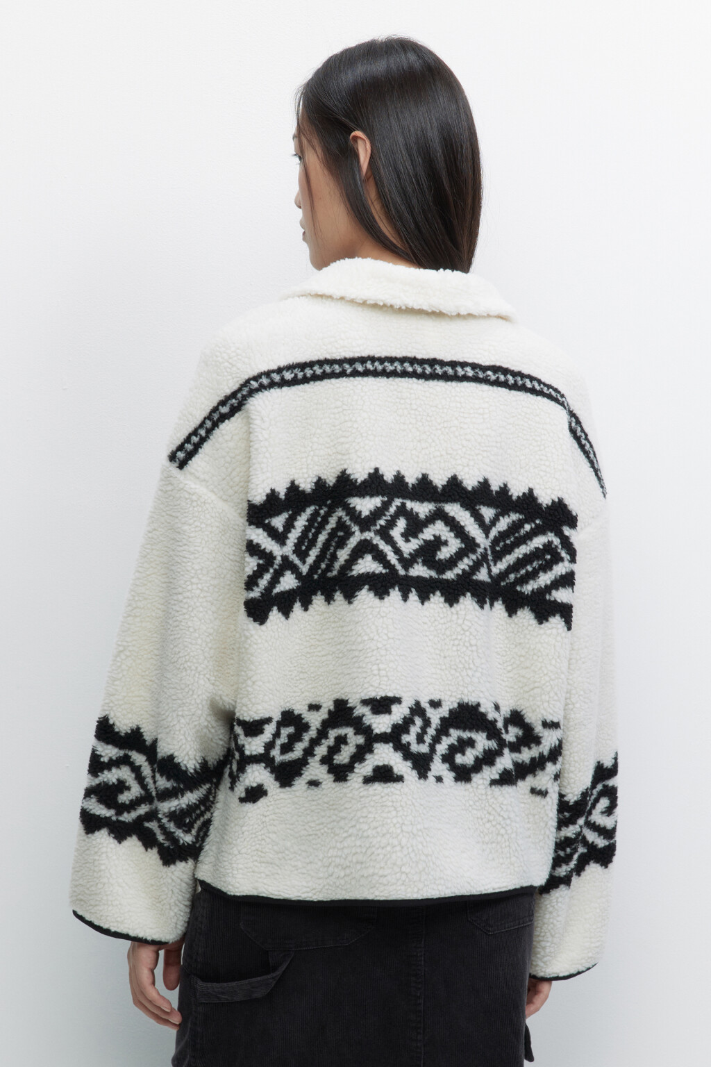 Толстовка флисовая с принтом в стиле лопапейса - цвет белый - 4