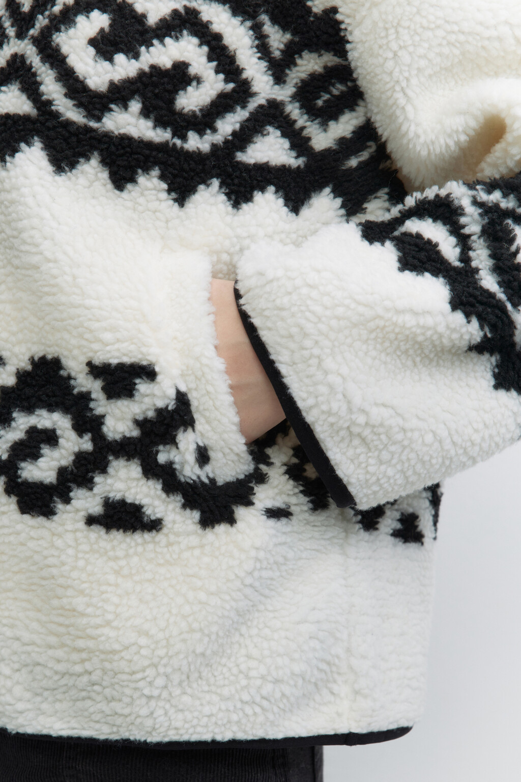 Толстовка флисовая с принтом в стиле лопапейса - цвет белый - 6