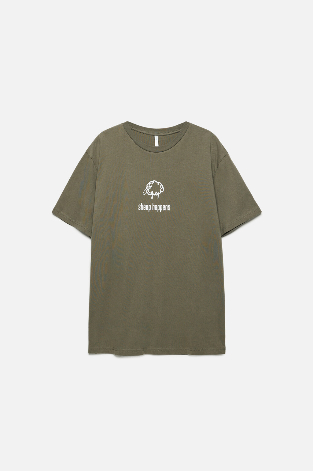 Футболка oversize хлопковая с принтом - цвет зеленый - 7