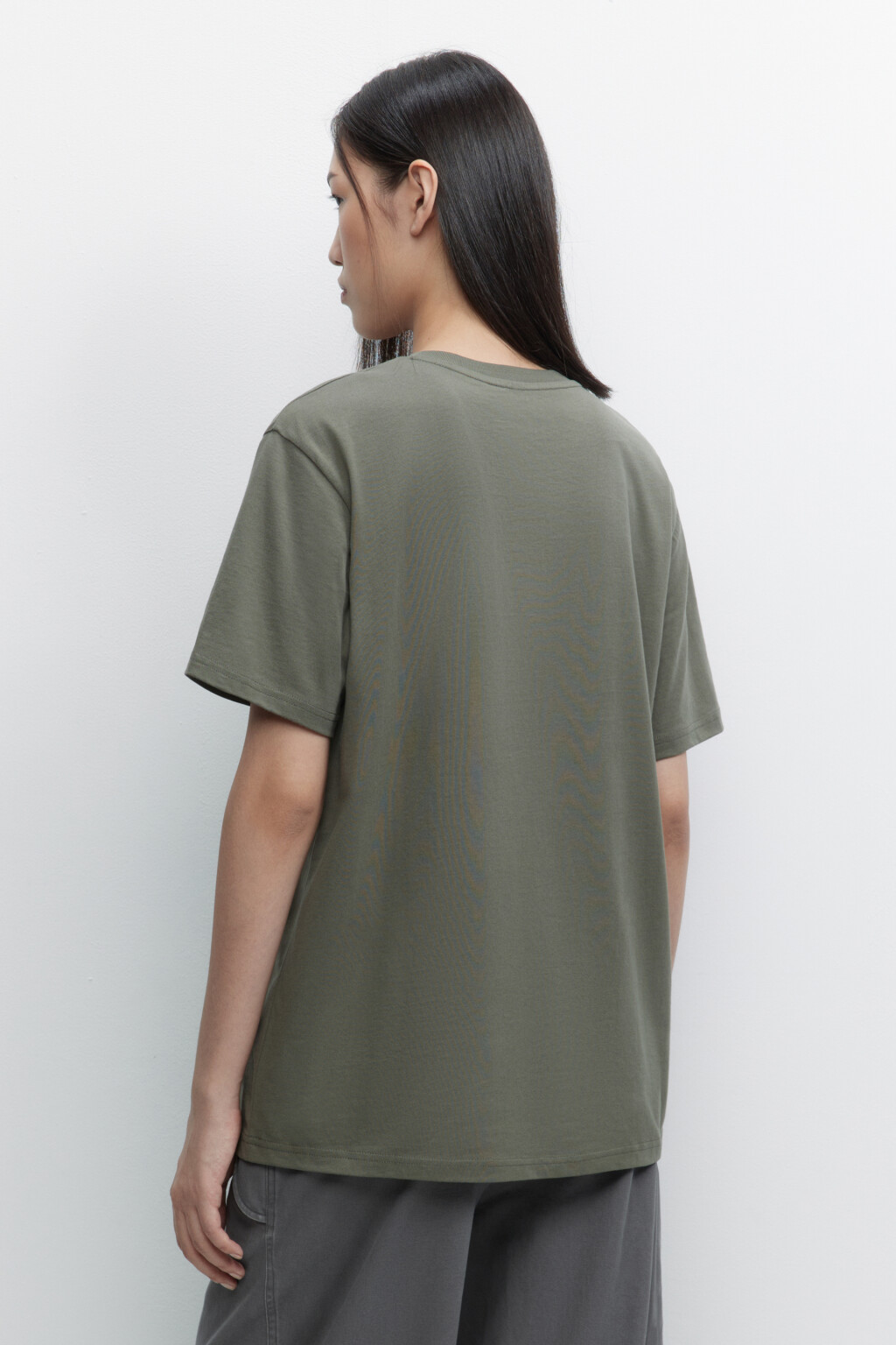Футболка oversize хлопковая с принтом - цвет зеленый - 4