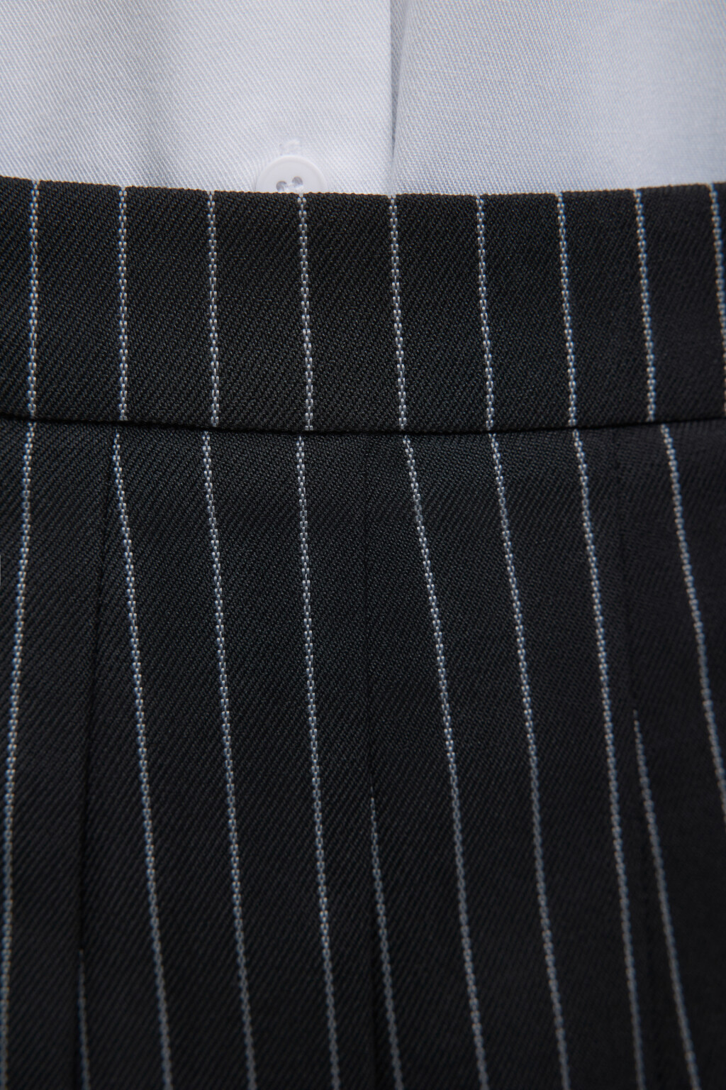 Юбка миди костюмная плиссированная в полоску - цвет черный - 5