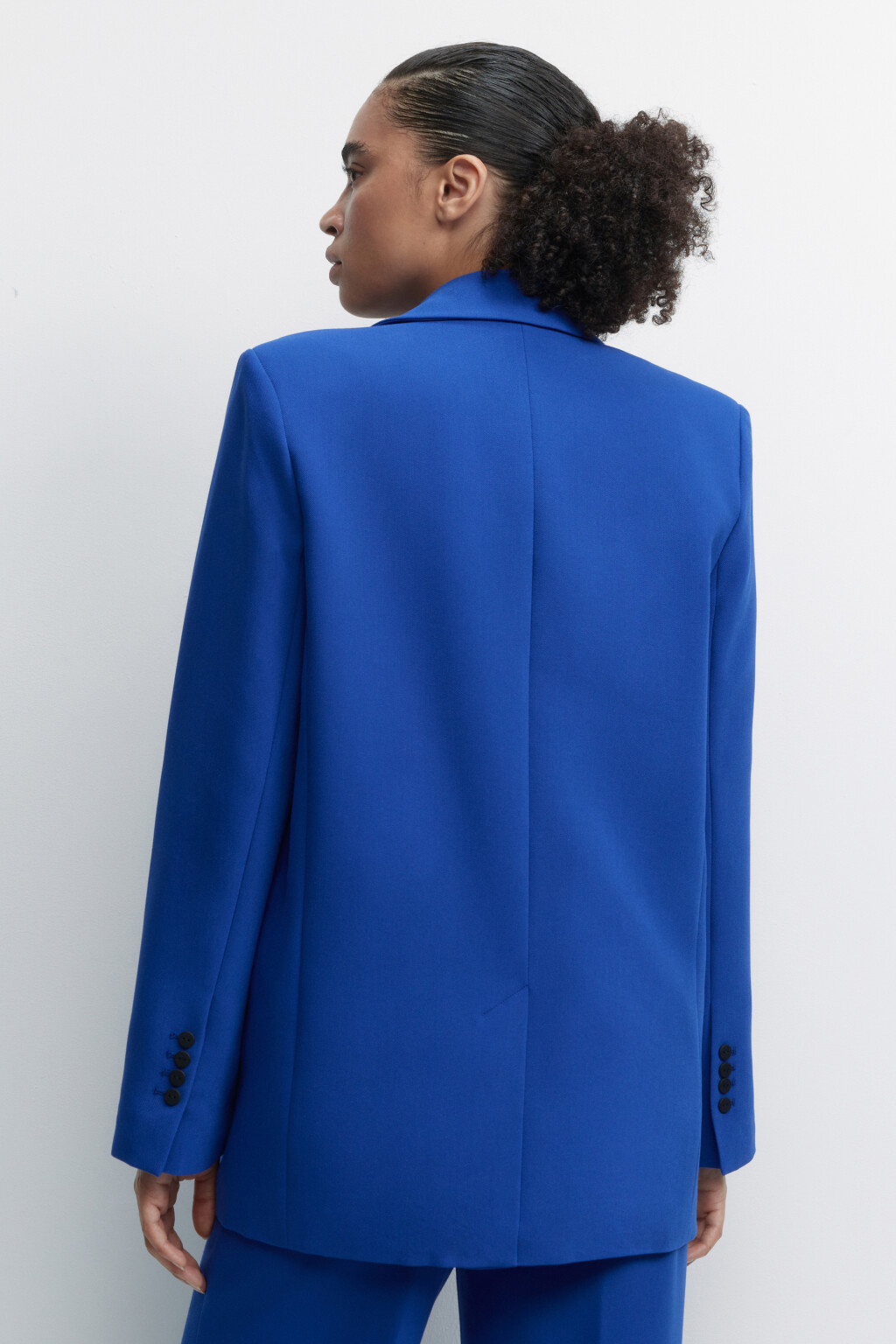 Пиджак прямой однобортный с боковыми карманами - цвет синий - 4