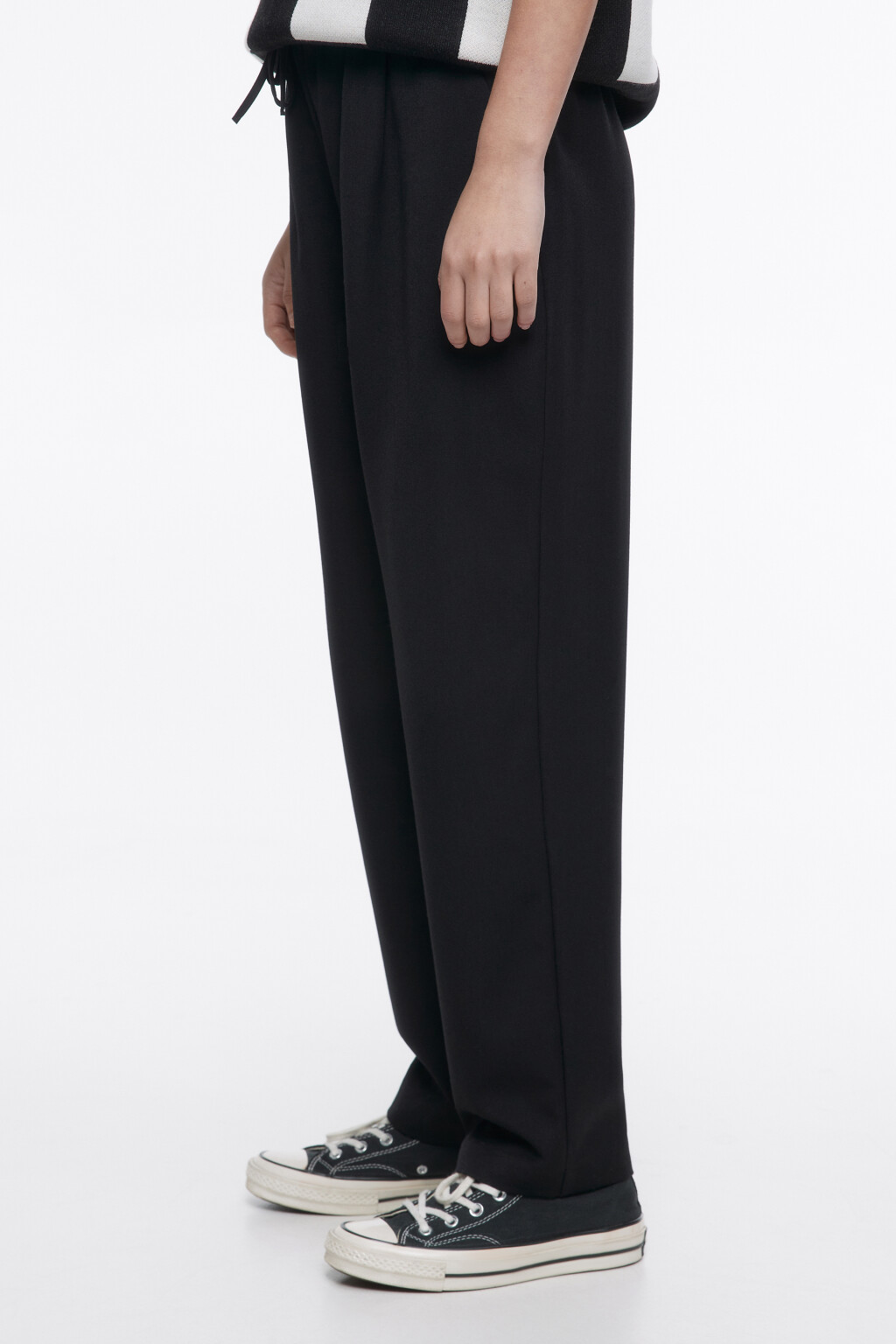 Брюки-чинос костюмные с поясом на завязках - цвет черный - 2