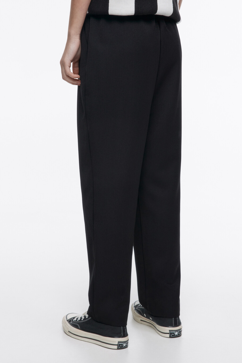 Брюки-чинос костюмные с поясом на завязках - цвет черный - 3