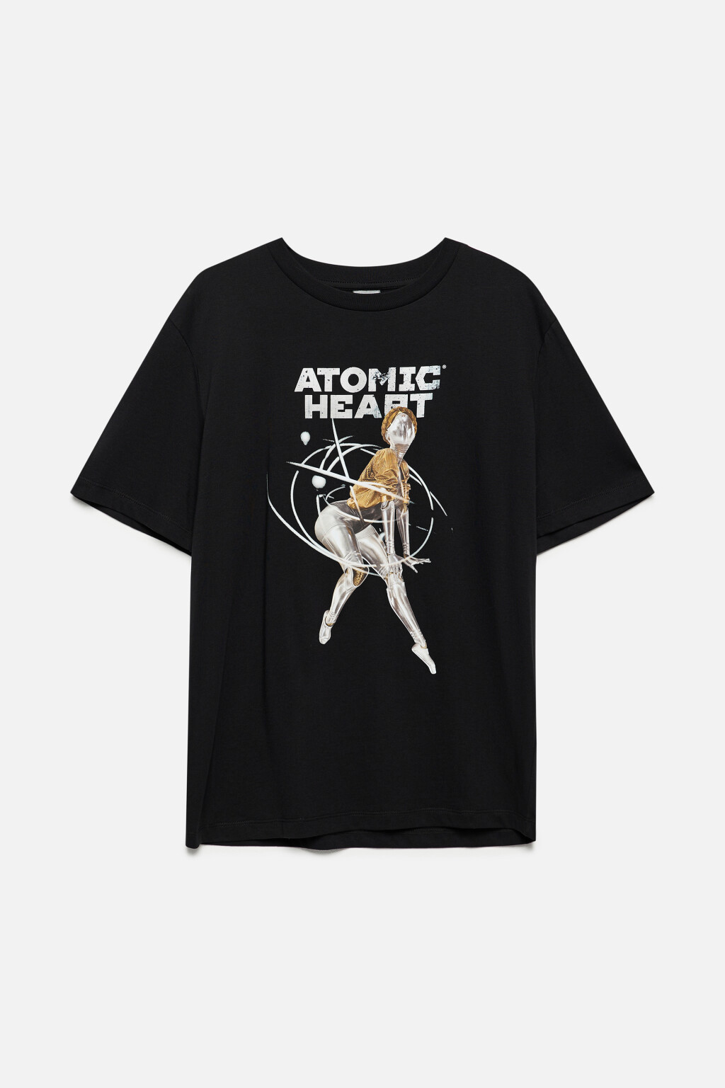 Футболка oversize хлопковая с принтом Atomic Heart - цвет черный - 10
