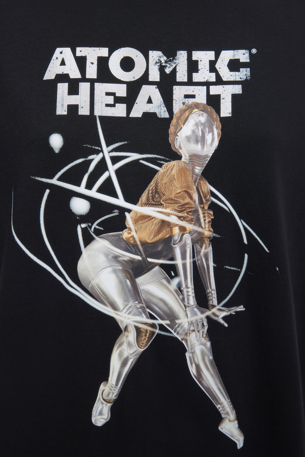 Футболка oversize хлопковая с принтом Atomic Heart - цвет черный - 8