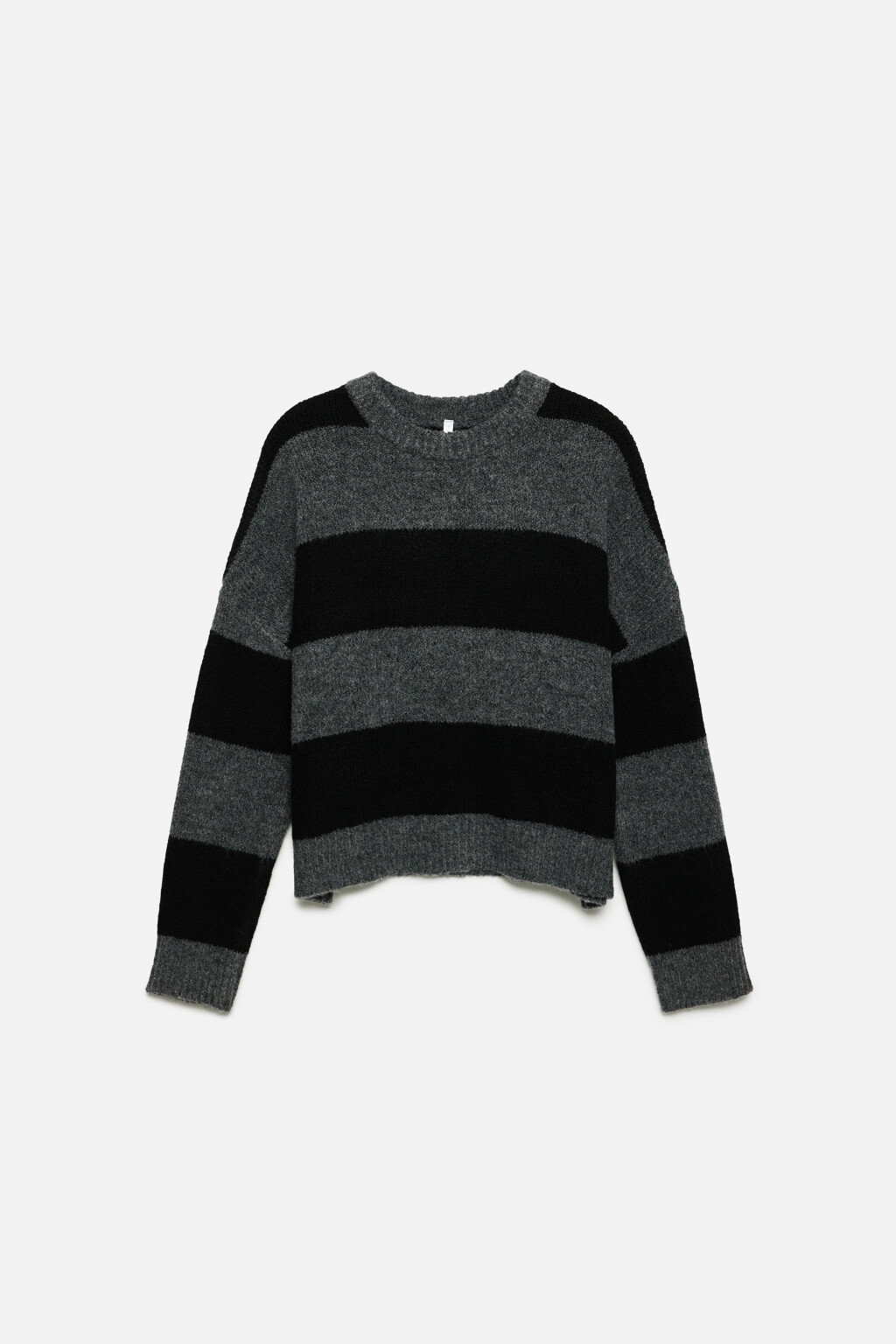 Джемпер вязаный свободный в полоску - цвет серый - 7