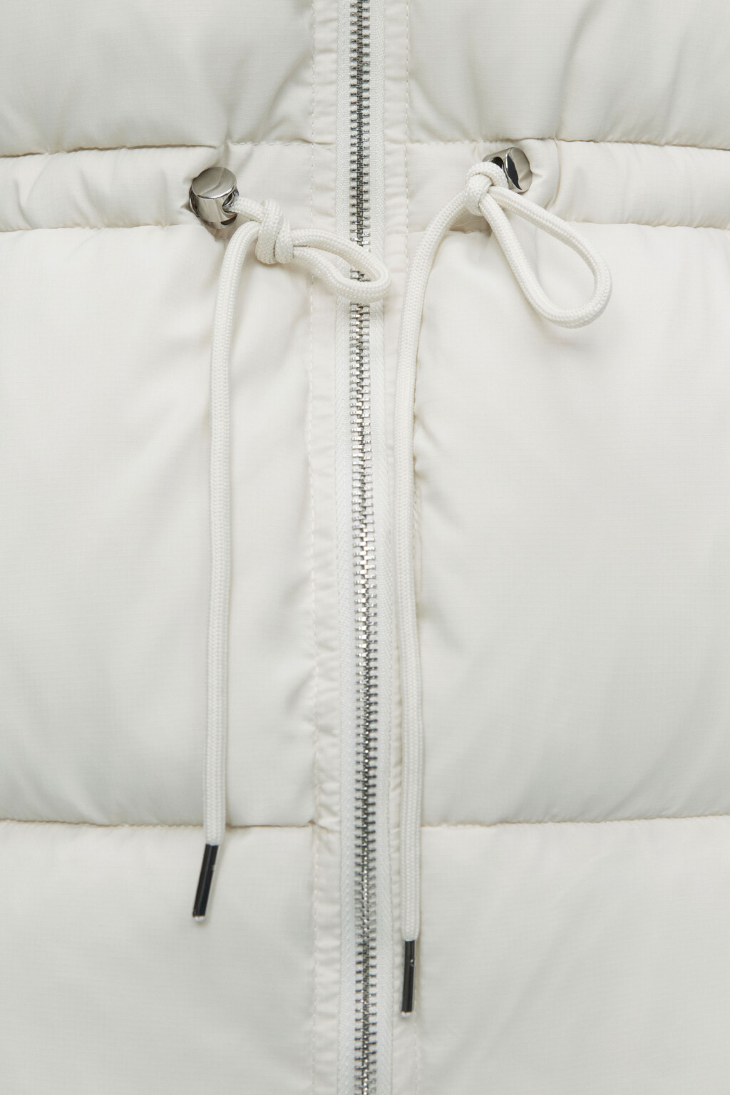 Куртка-парка стеганая утепленная с капюшоном - цвет молочный - 7