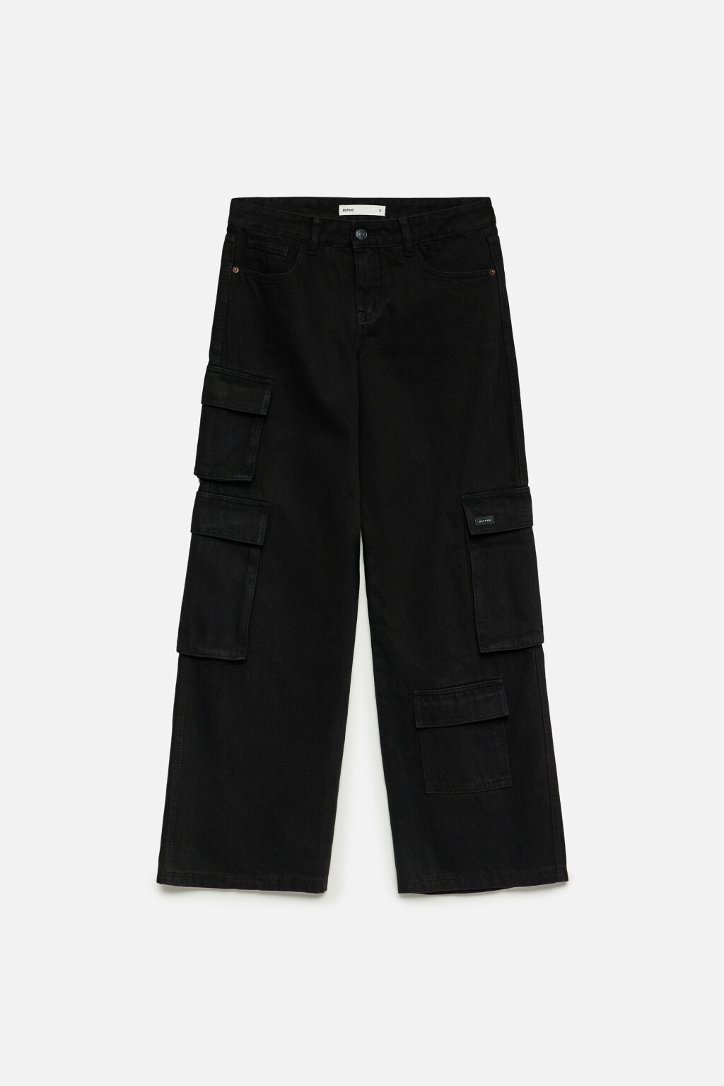 Джинсы карго широкие с низкой посадкой - цвет черный - 8