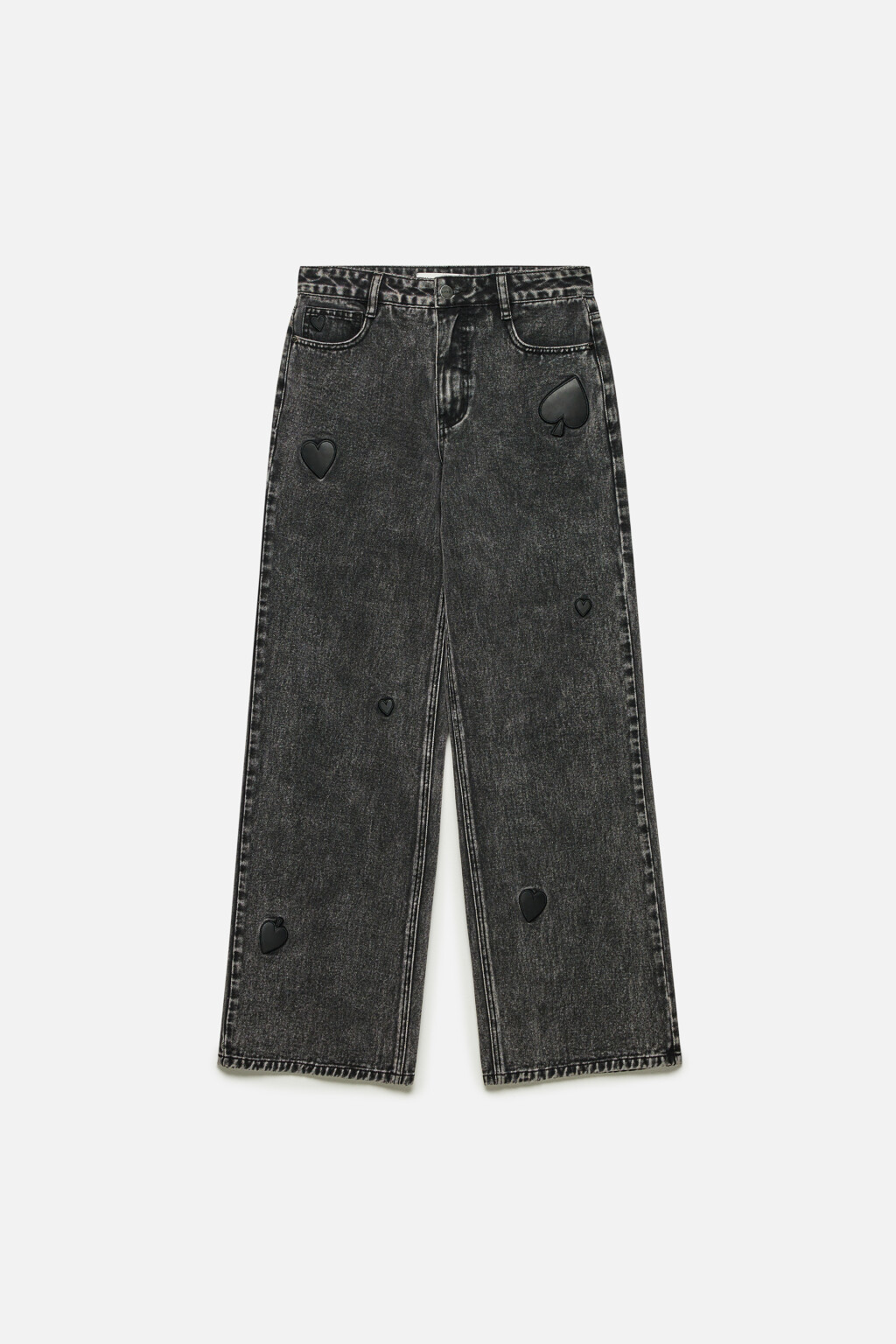Джинсы широкие с патчами-мастями - цвет серый - 7