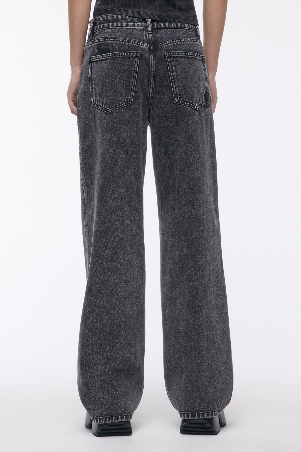 Джинсы широкие с патчами-мастями - цвет серый - 3