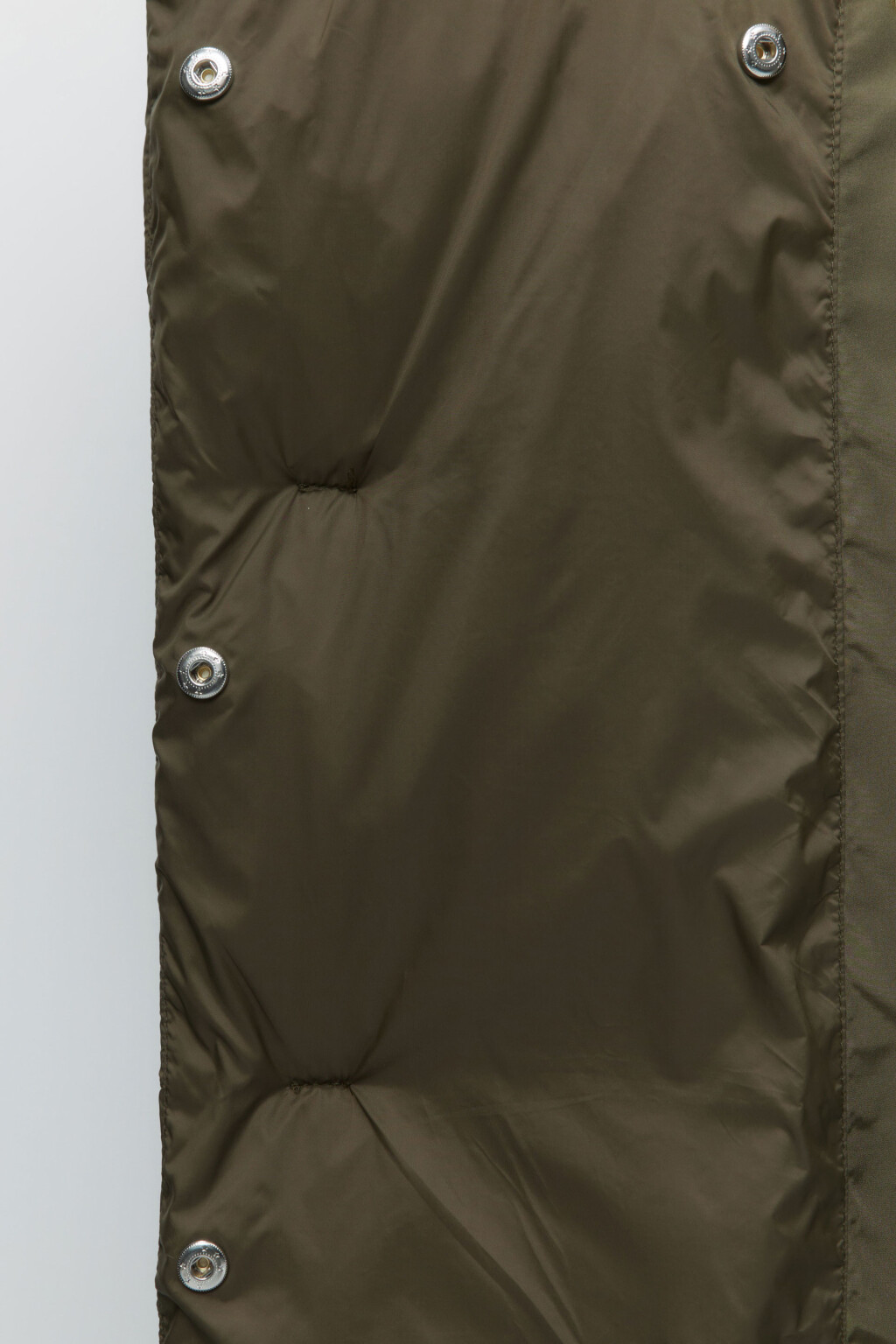 Пальто стеганое с поясом и широким воротником - цвет зеленый - 9