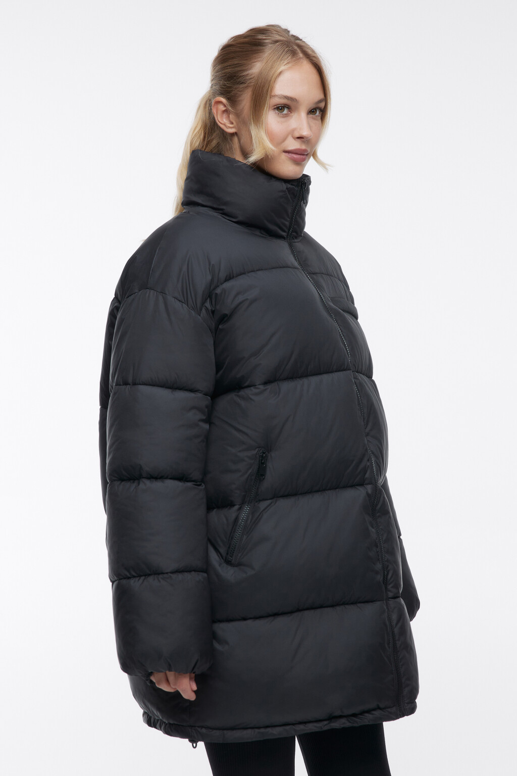 Куртка стеганая короткая с воротником-стойкой - цвет черный - 3