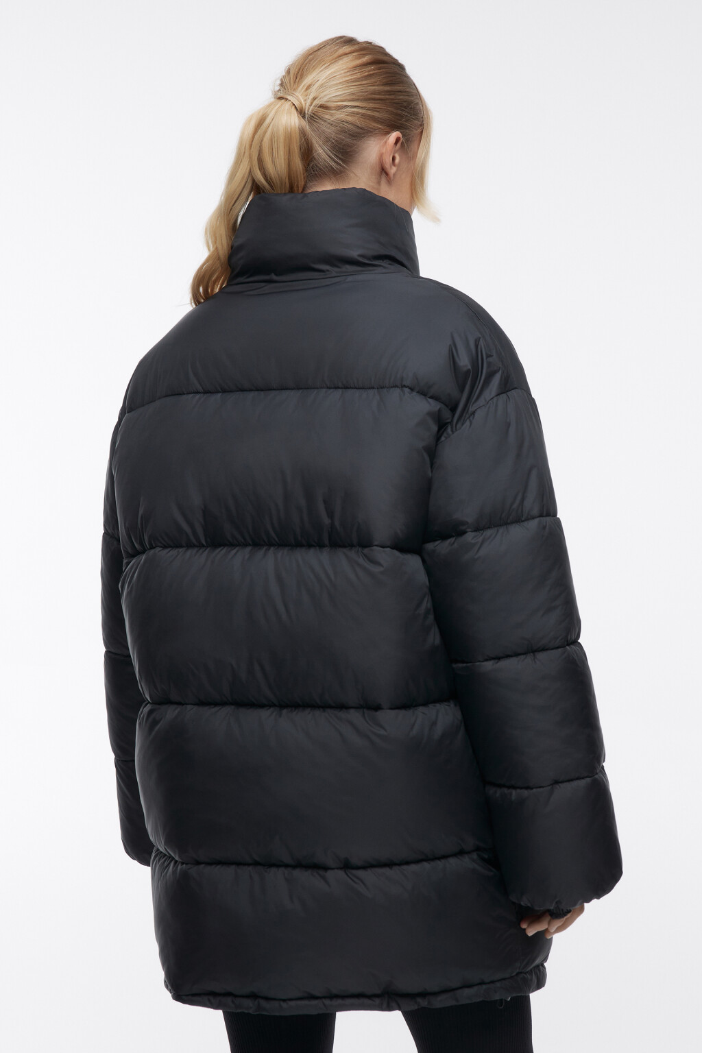 Куртка стеганая короткая с воротником-стойкой - цвет черный - 4