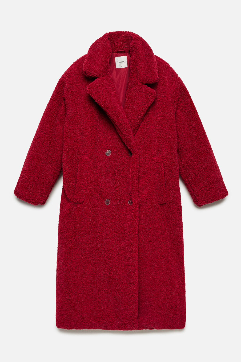 Шуба oversize длинная из искусственного меха - цвет красный - 9