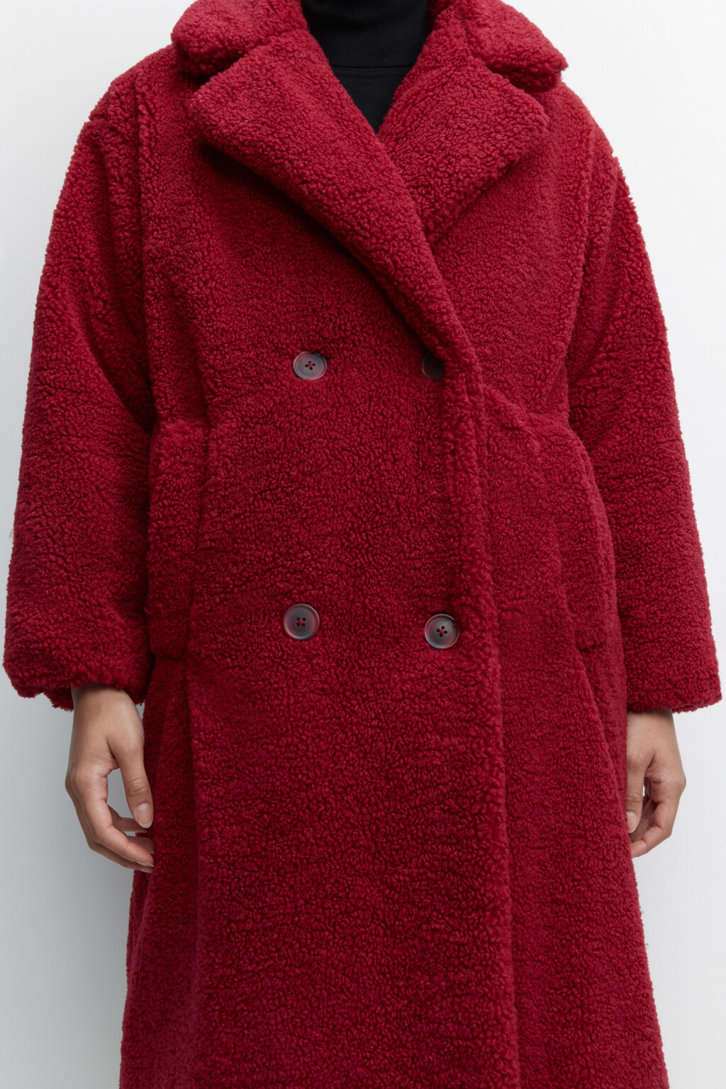 Шуба oversize длинная из искусственного меха - цвет красный - 5