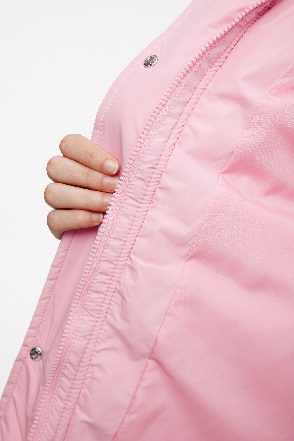 Куртка oversize короткая утепленная с капюшоном - цвет розовый - 8