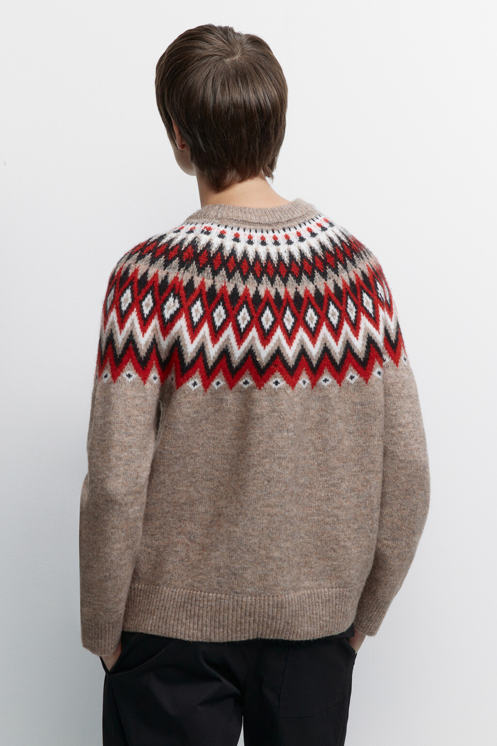 Джемпер с принтом в стиле лопапейса - цвет бежевый - 4