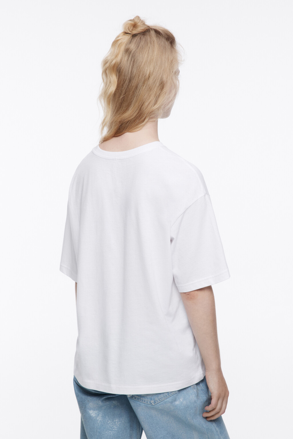 Футболка oversize хлопковая с принтом - цвет белый - 4
