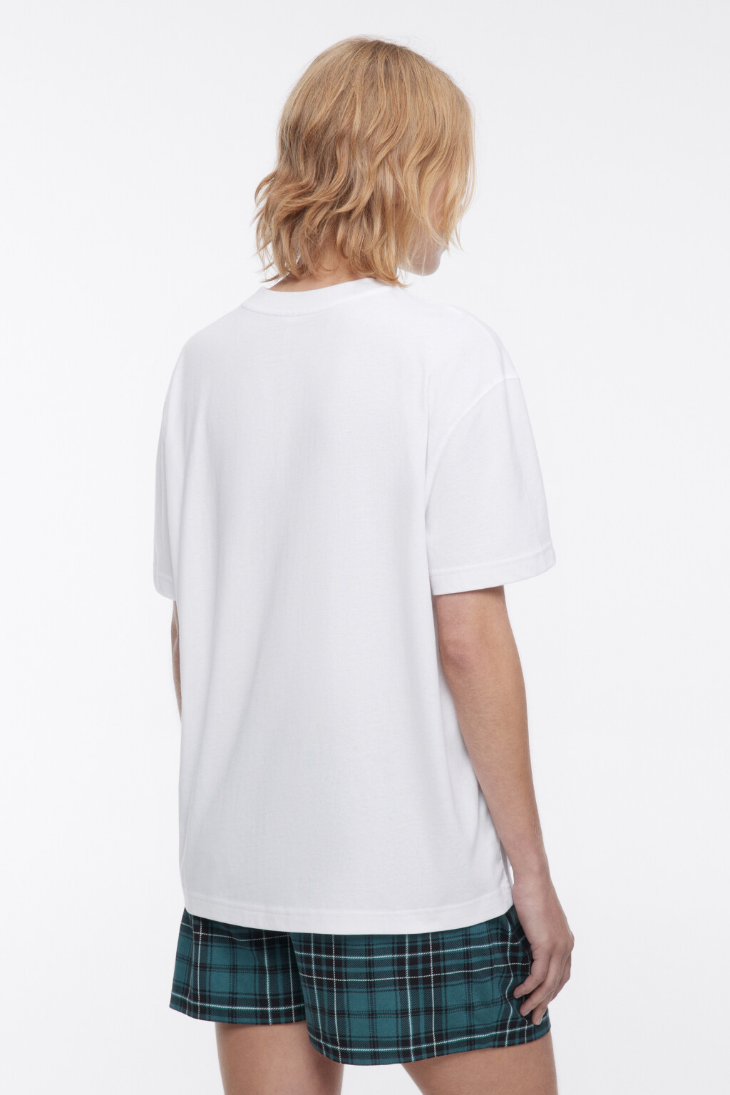 Футболка свободная с новогодним принтом - цвет белый - 4