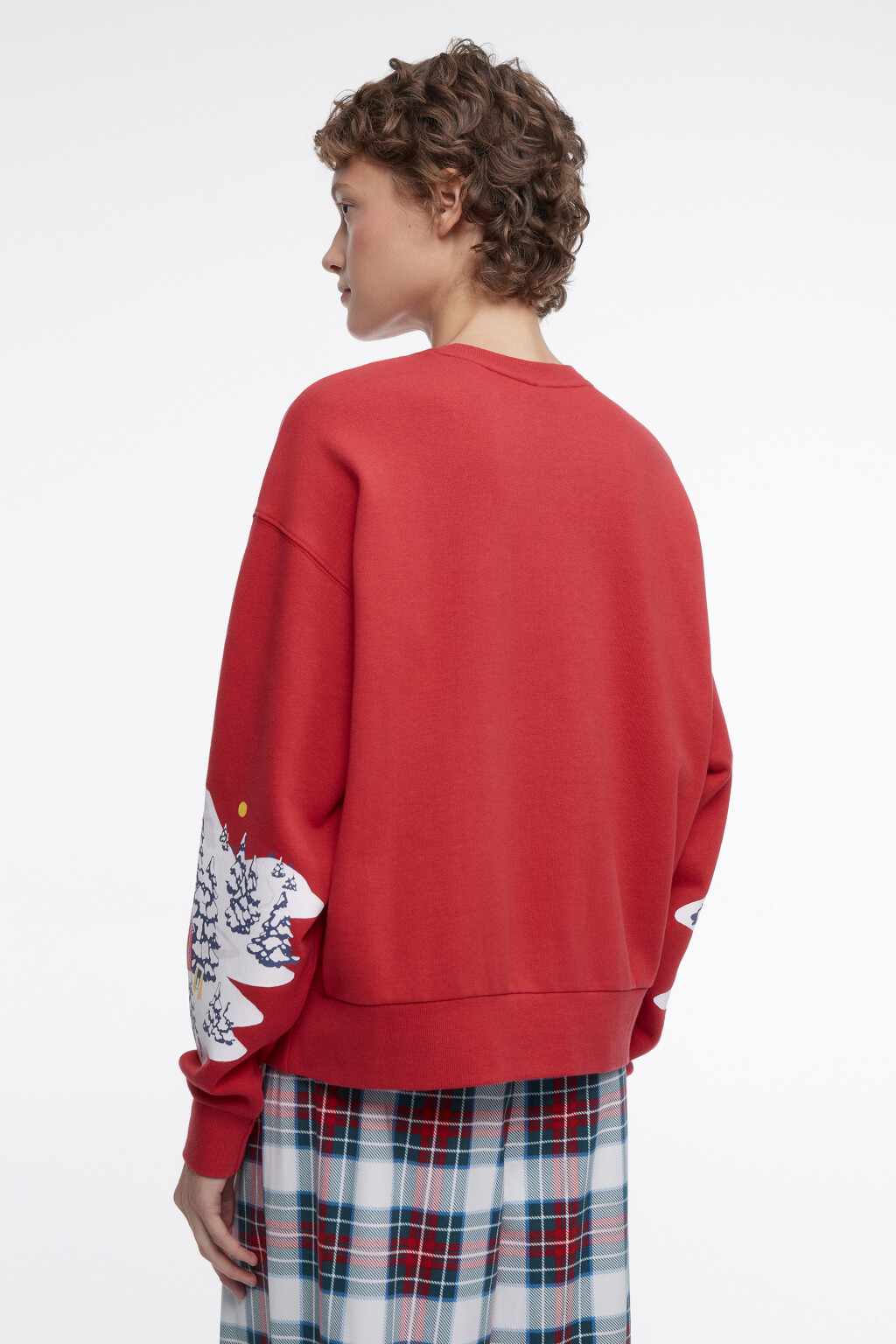 Свитшот утепленный с рождественским принтом - цвет красный - 5