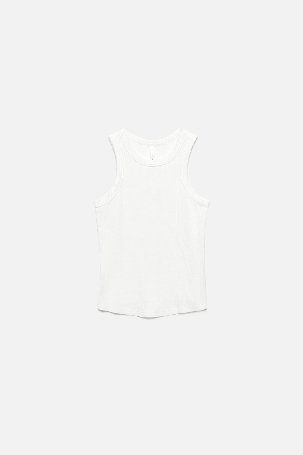 Майка хлопковая рваная с состаренным эффектом - цвет белый - 7