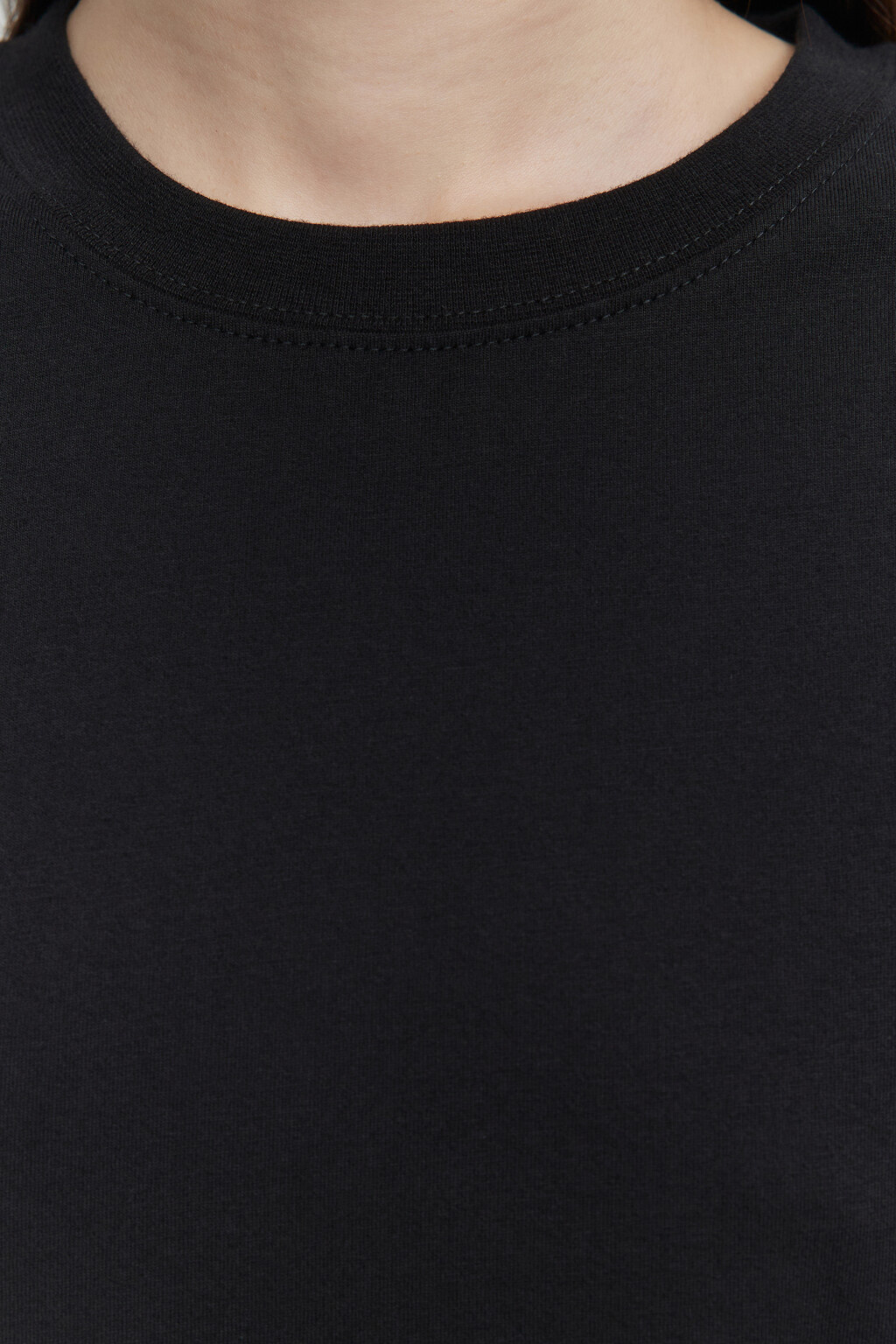 Футболка oversize с пич-эффектом - цвет черный - 5