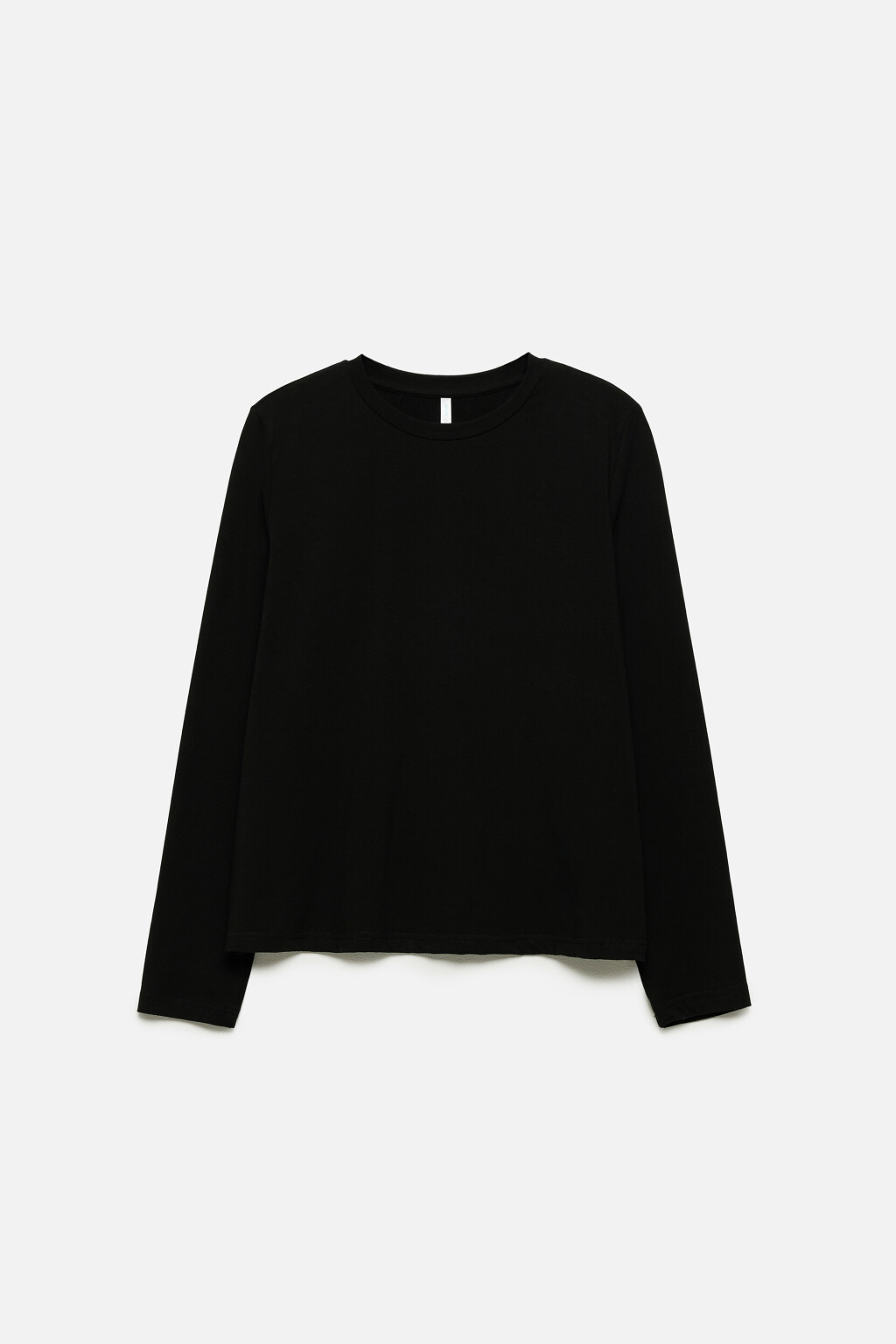 Лонгслив прямой хлопковый в базовых цветах - цвет черный - 9