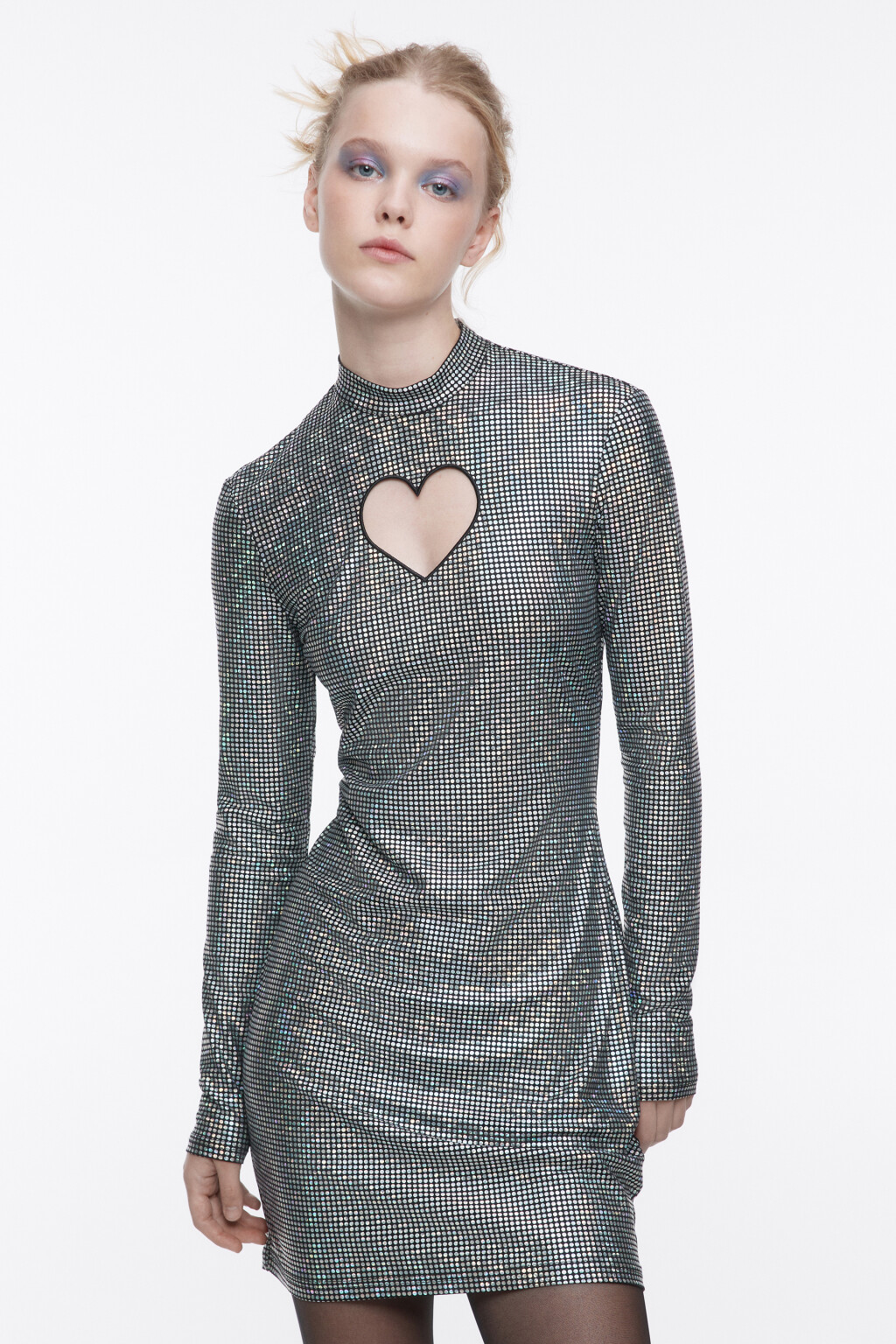 Платье мини облегающее с вырезом-сердцем - цвет мультиколор - 2