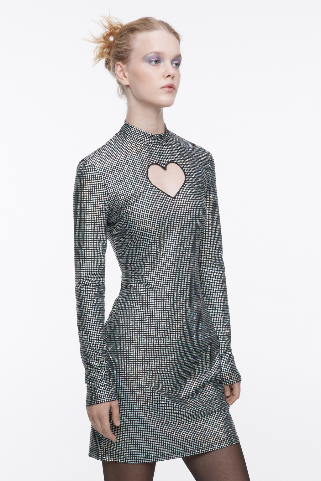 Платье мини облегающее с вырезом-сердцем - цвет мультиколор - 3