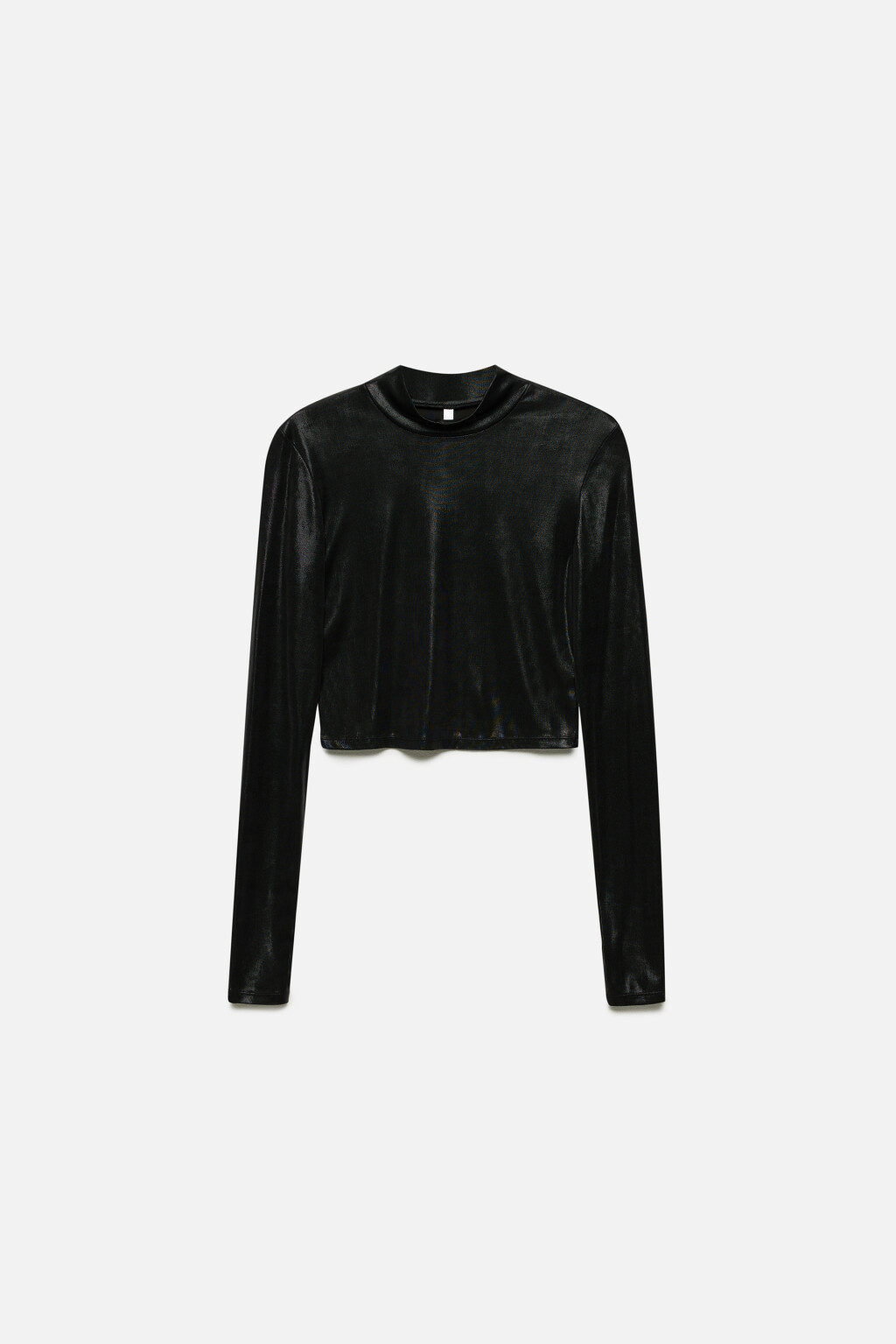 Топ-лонгслив облегающий из блестящей ткани - цвет черный - 9