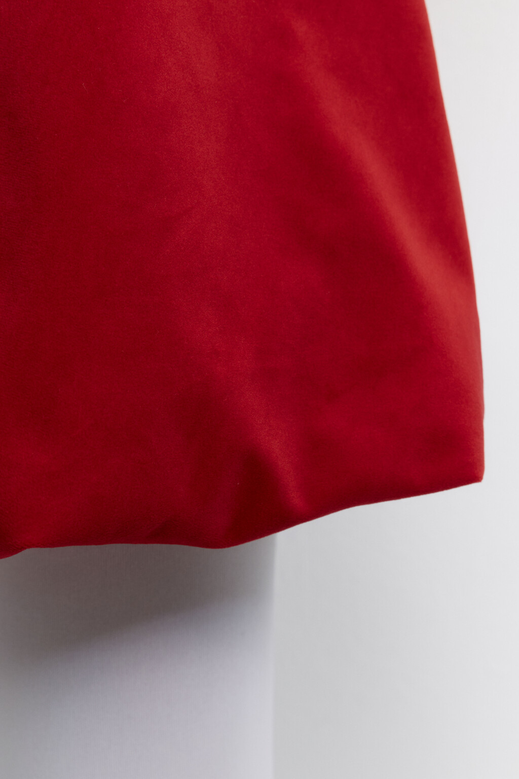 Платье мини бархатное с юбкой-колокольчиком - цвет красный - 8