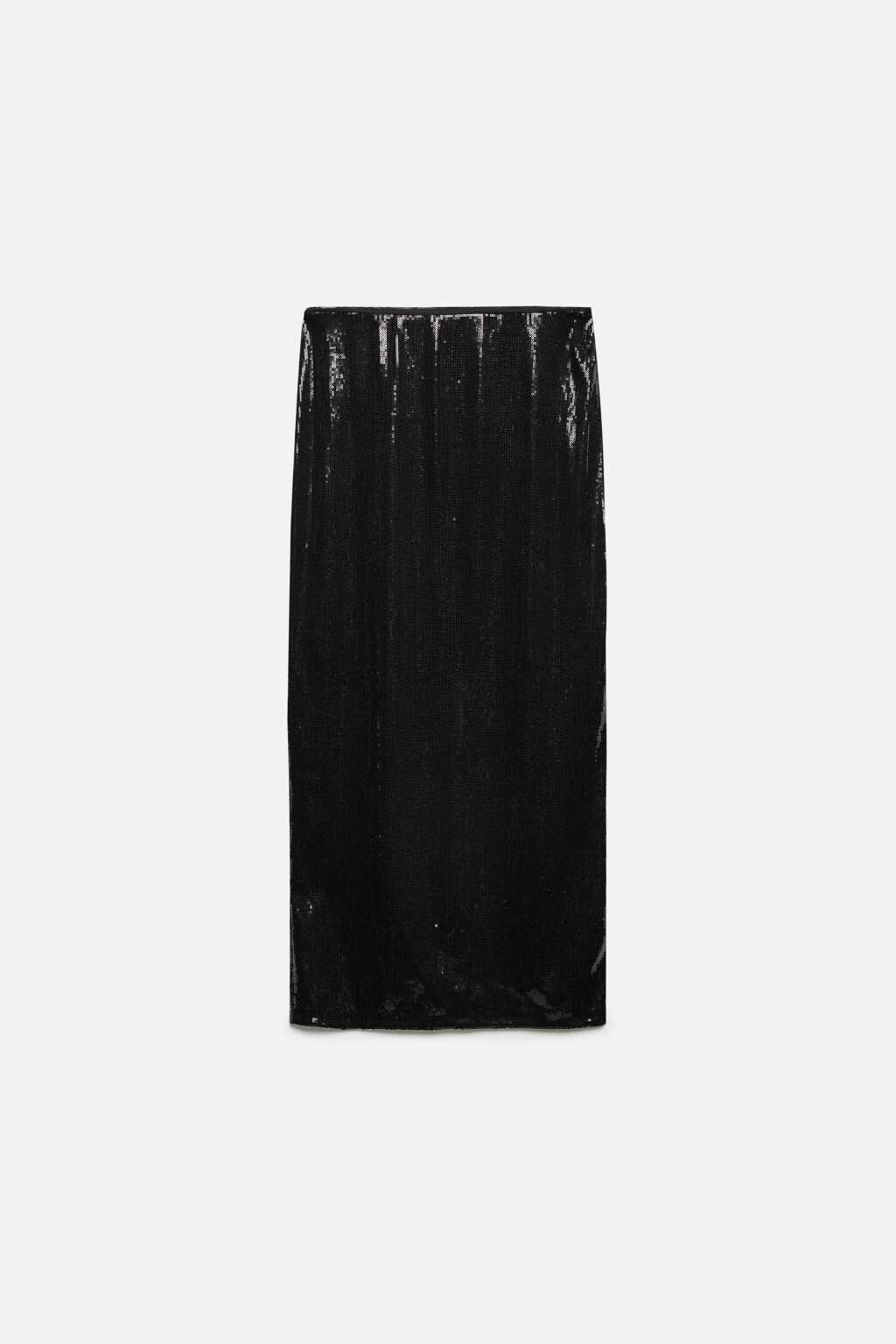Юбка миди облегающая из блестящих пайеток - цвет черный - 10