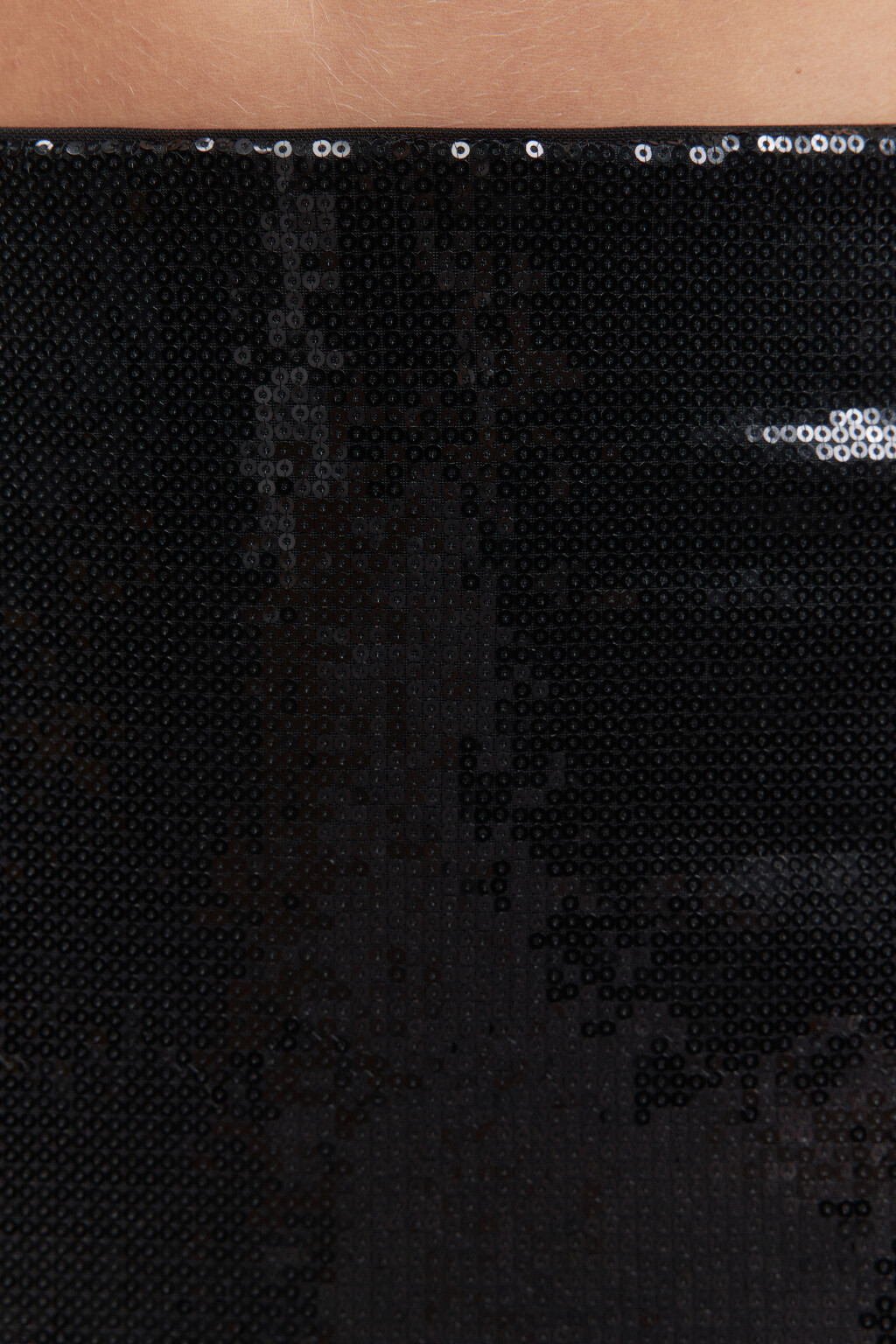 Юбка миди облегающая из блестящих пайеток - цвет черный - 7