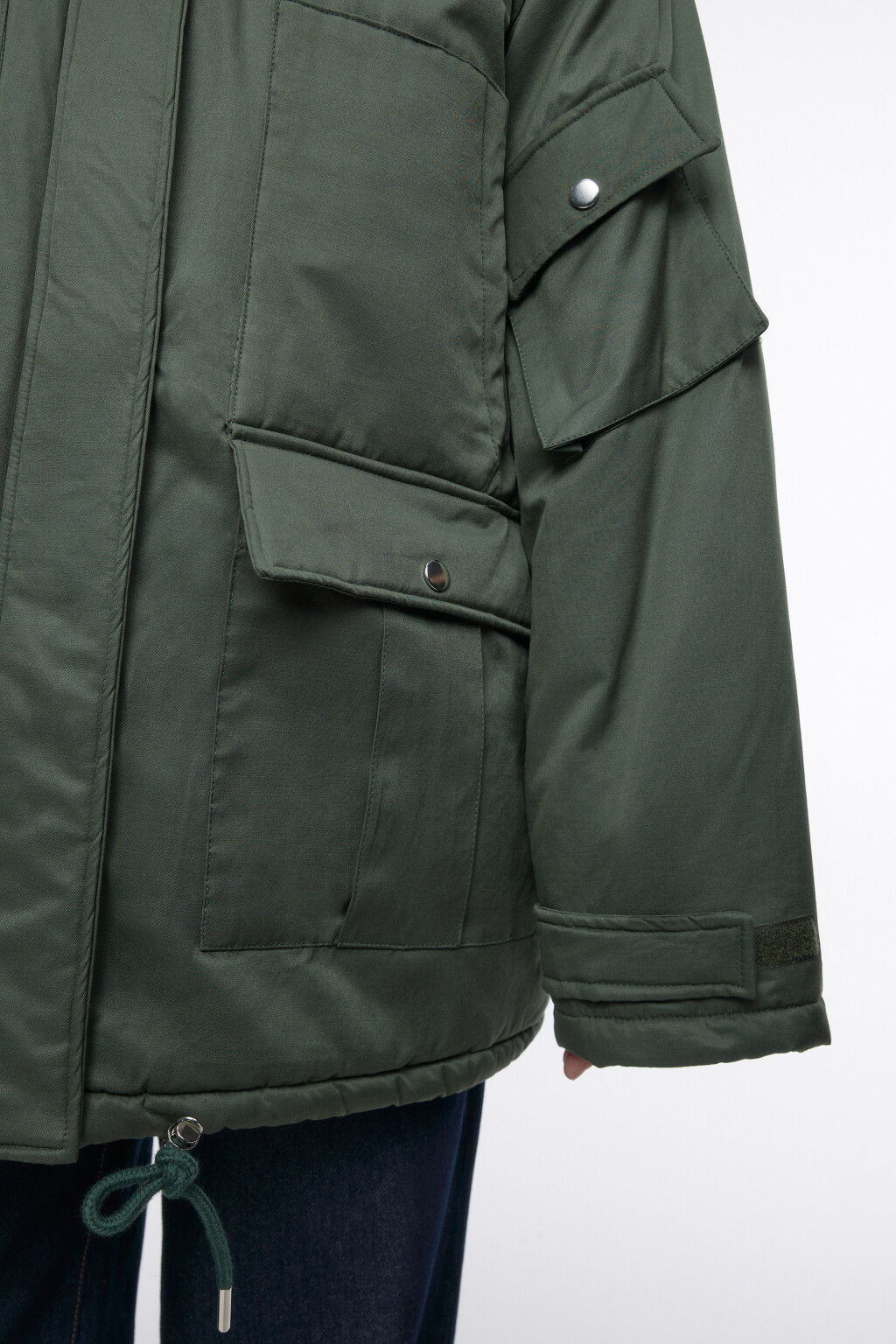 Куртка-парка с меховой подкладкой и капюшоном - цвет зеленый - 6