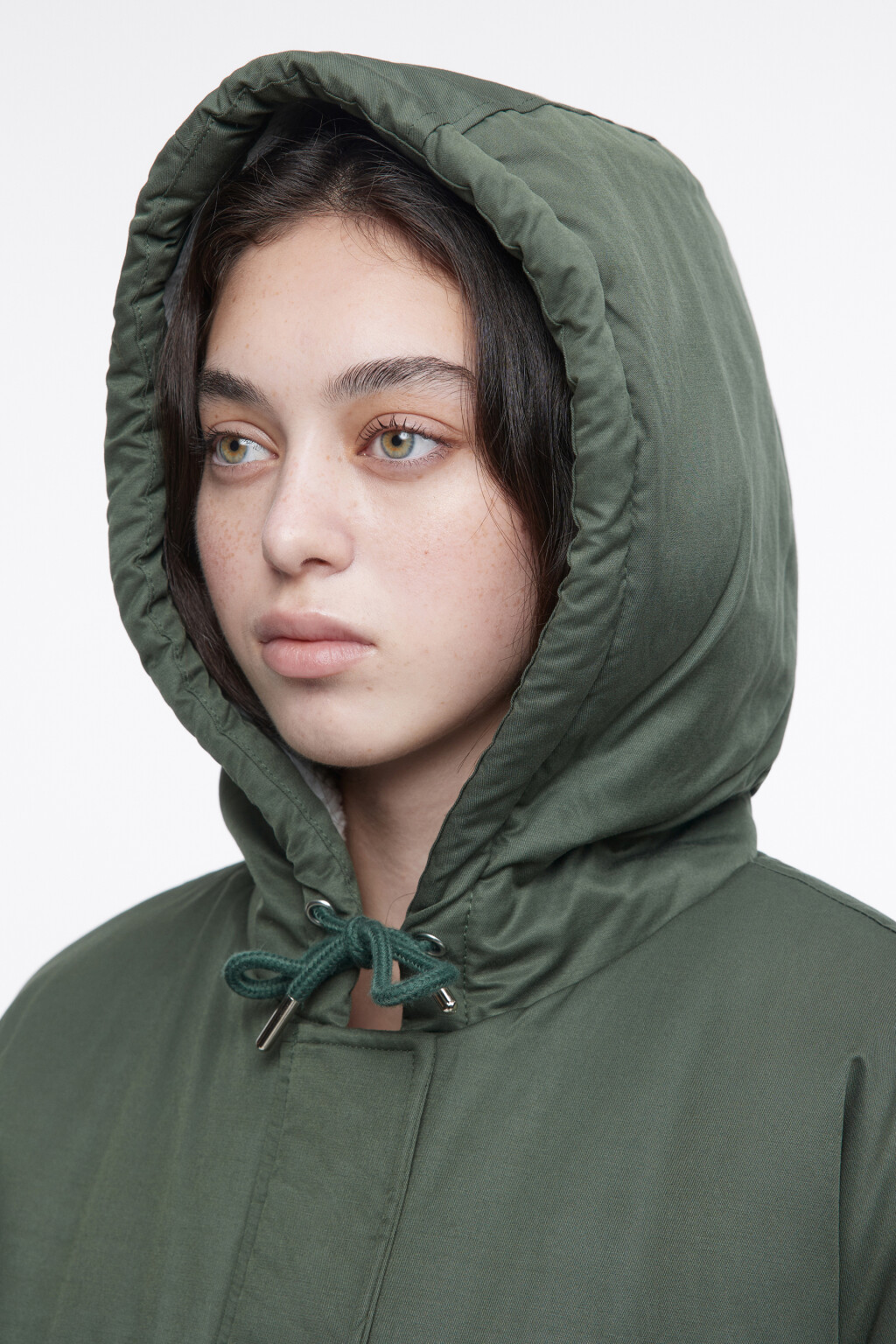 Куртка-парка с меховой подкладкой и капюшоном - цвет зеленый - 7