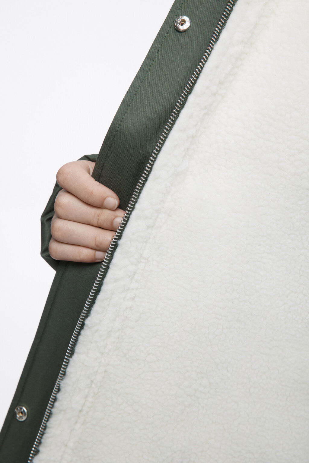 Куртка-парка с меховой подкладкой и капюшоном - цвет зеленый - 8