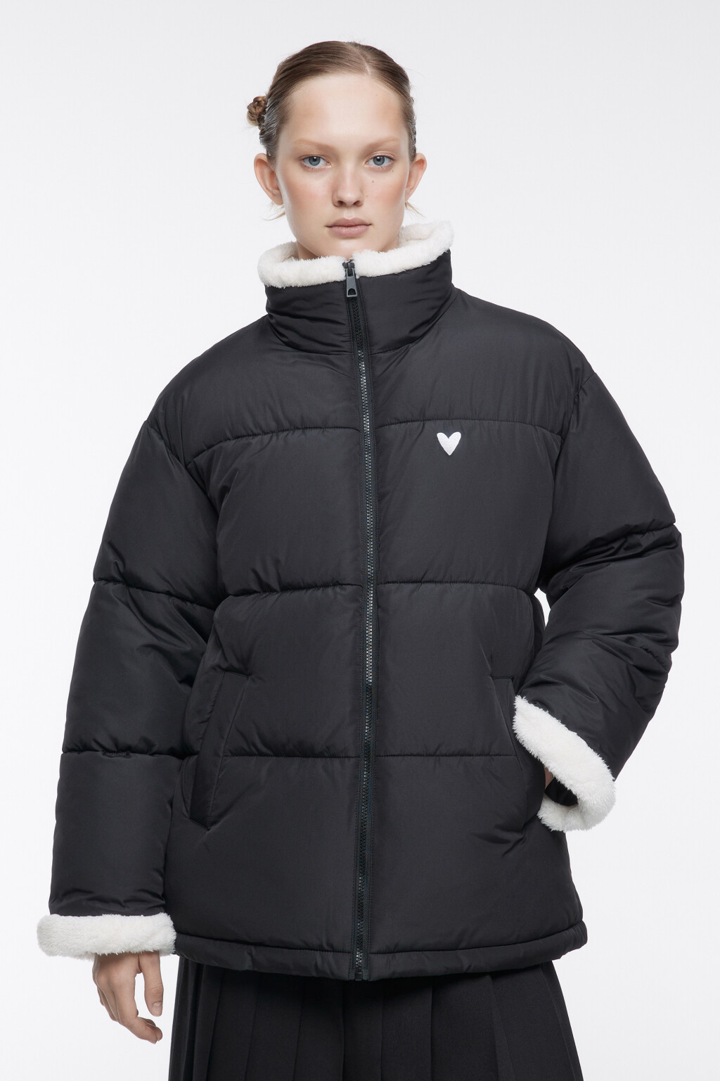 Куртка стеганая с меховой подкладкой - цвет черный - 3