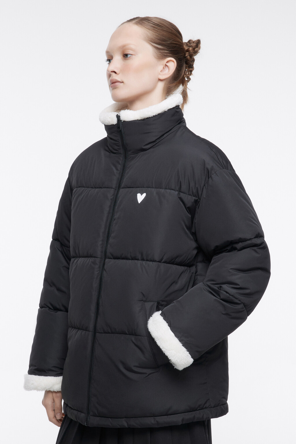 Куртка стеганая с меховой подкладкой - цвет черный - 4