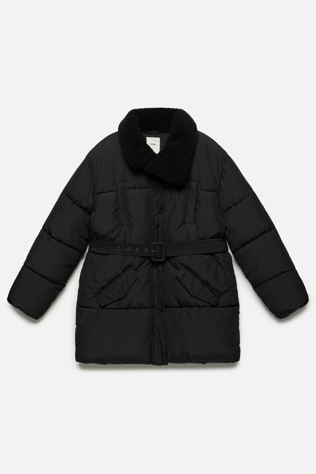 Куртка стеганая с асимметричным воротником - цвет черный - 9