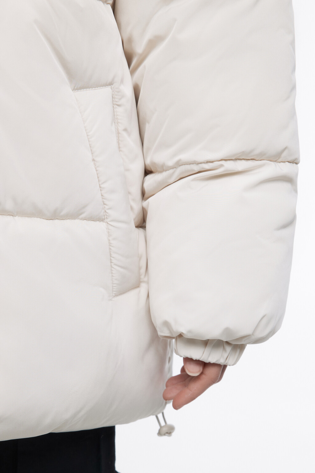 Куртка стеганая с принтом и вельветовой вставкой - цвет молочный - 6