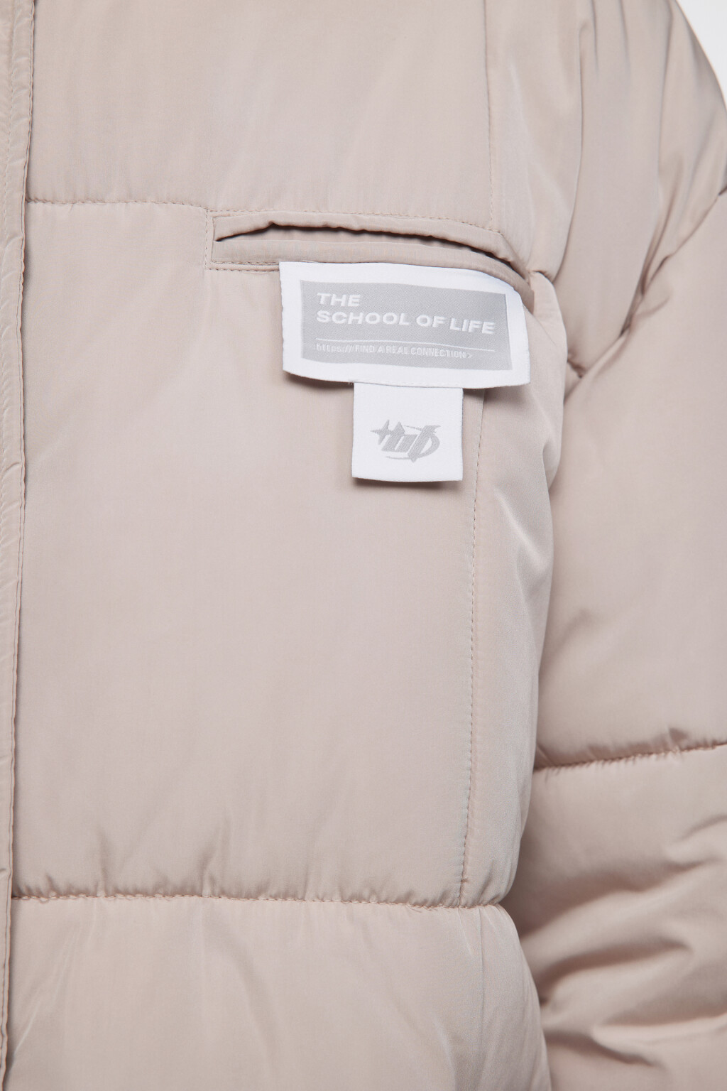 Куртка стеганая с принтом и вельветовой вставкой - цвет бежевый - 7