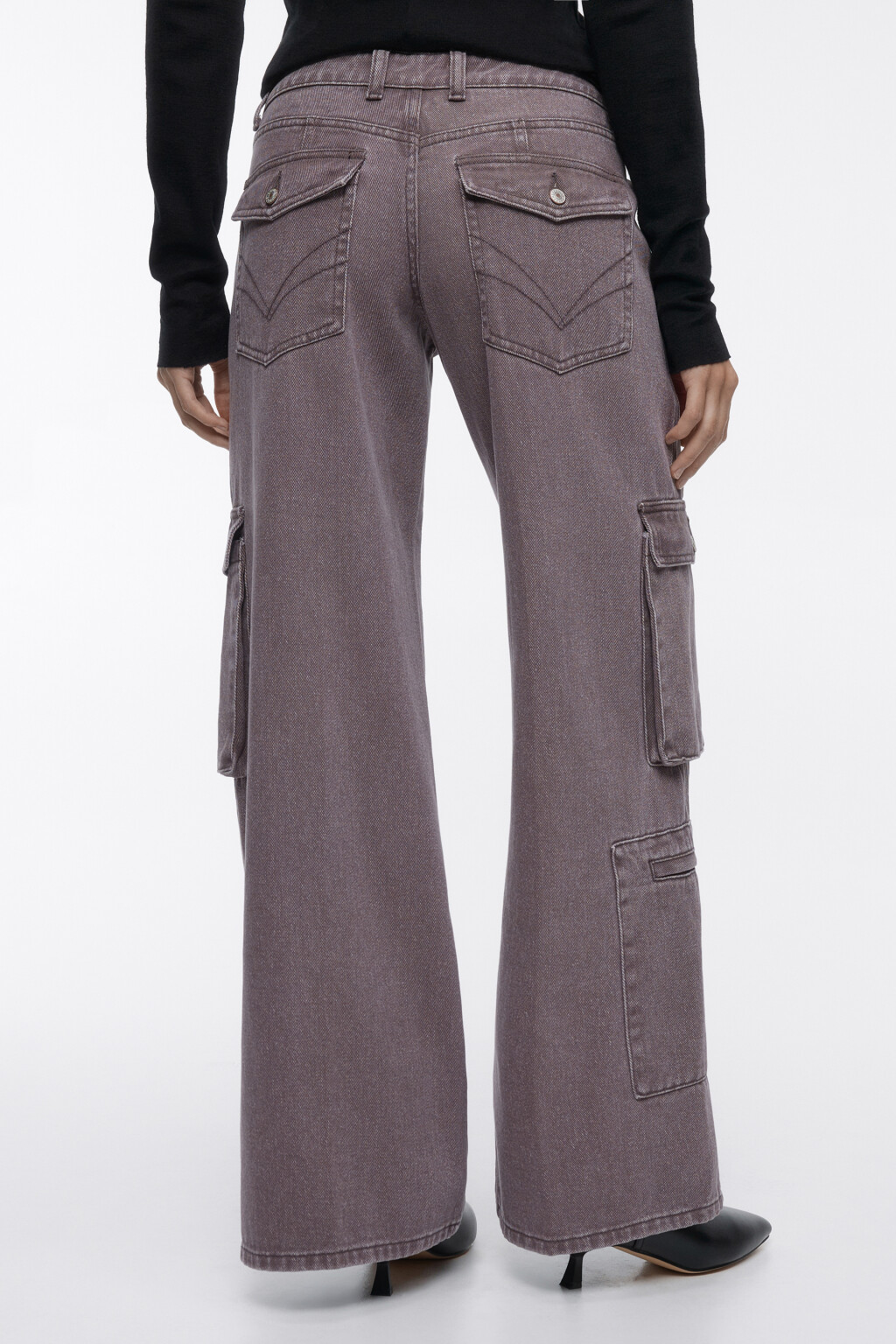 Джинсы-карго широкие с низкой посадкой - цвет коричневый - 3