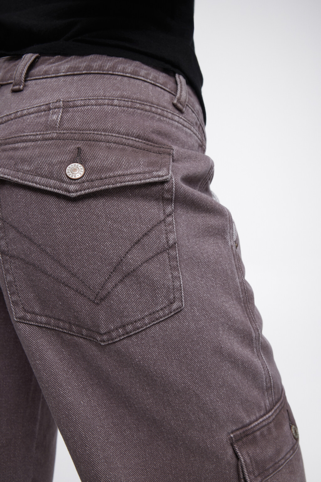 Джинсы-карго широкие с низкой посадкой - цвет коричневый - 8