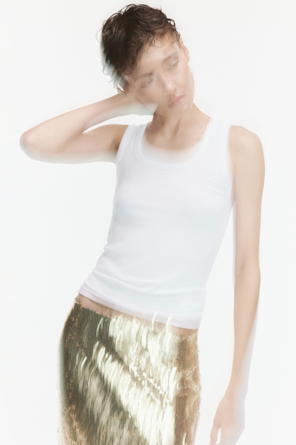 Майка облегающая из хлопка и модала - цвет белый - 7