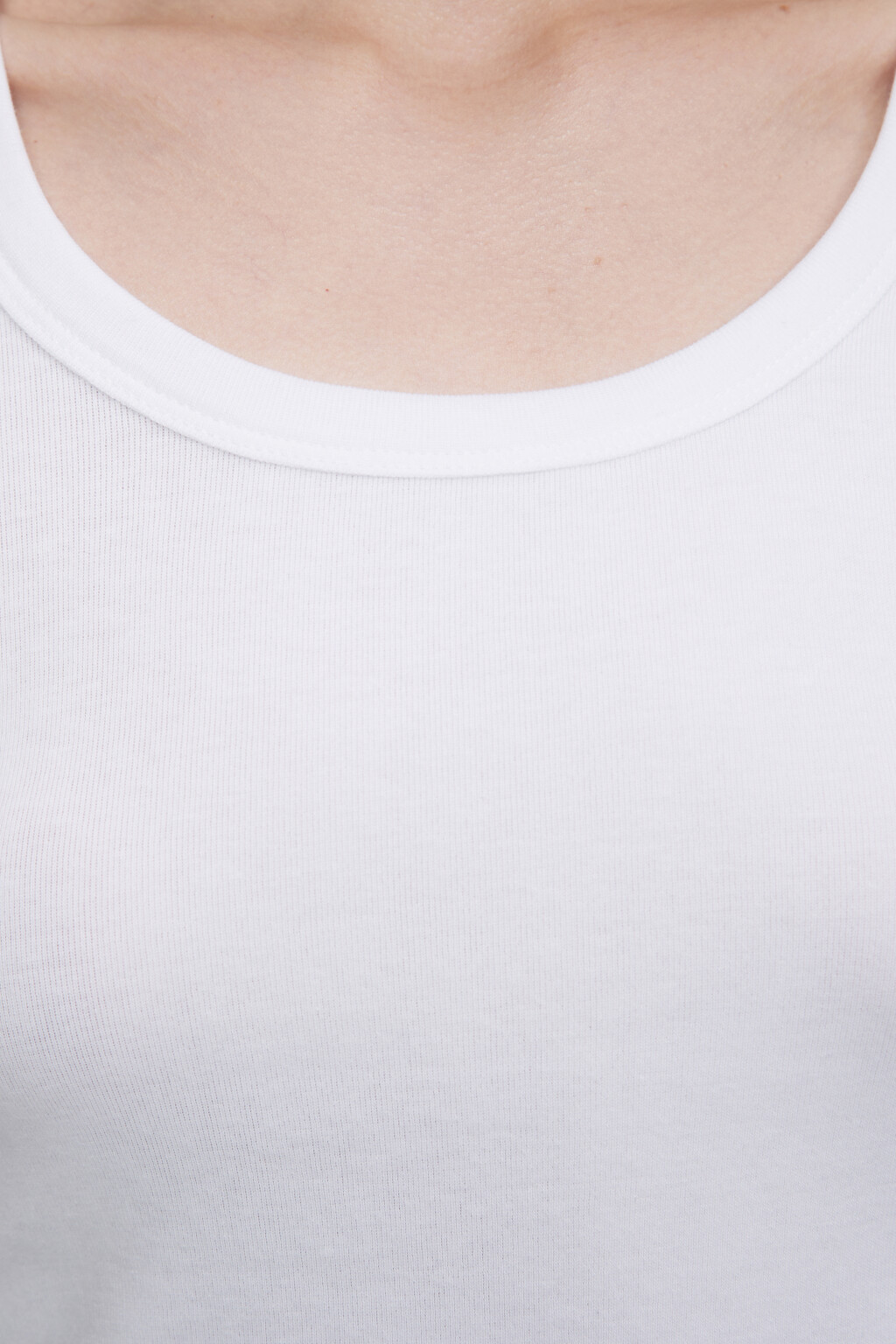 Майка облегающая из хлопка и модала - цвет белый - 8