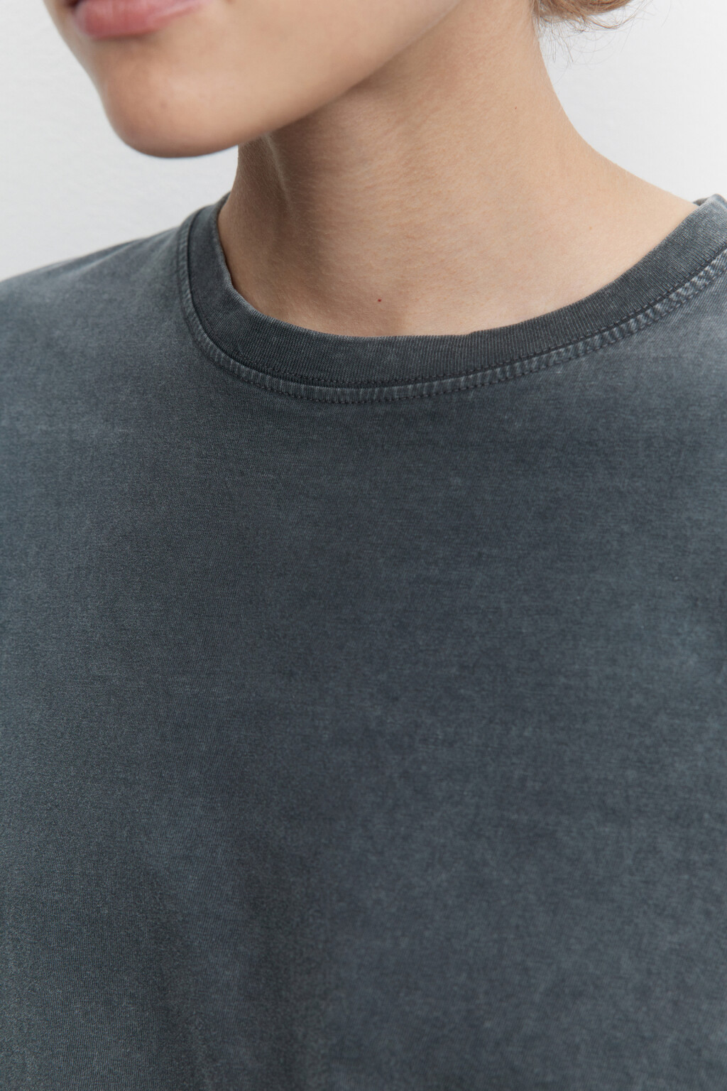 Футболка oversize хлопковая с вареным эффектом - цвет серый - 6