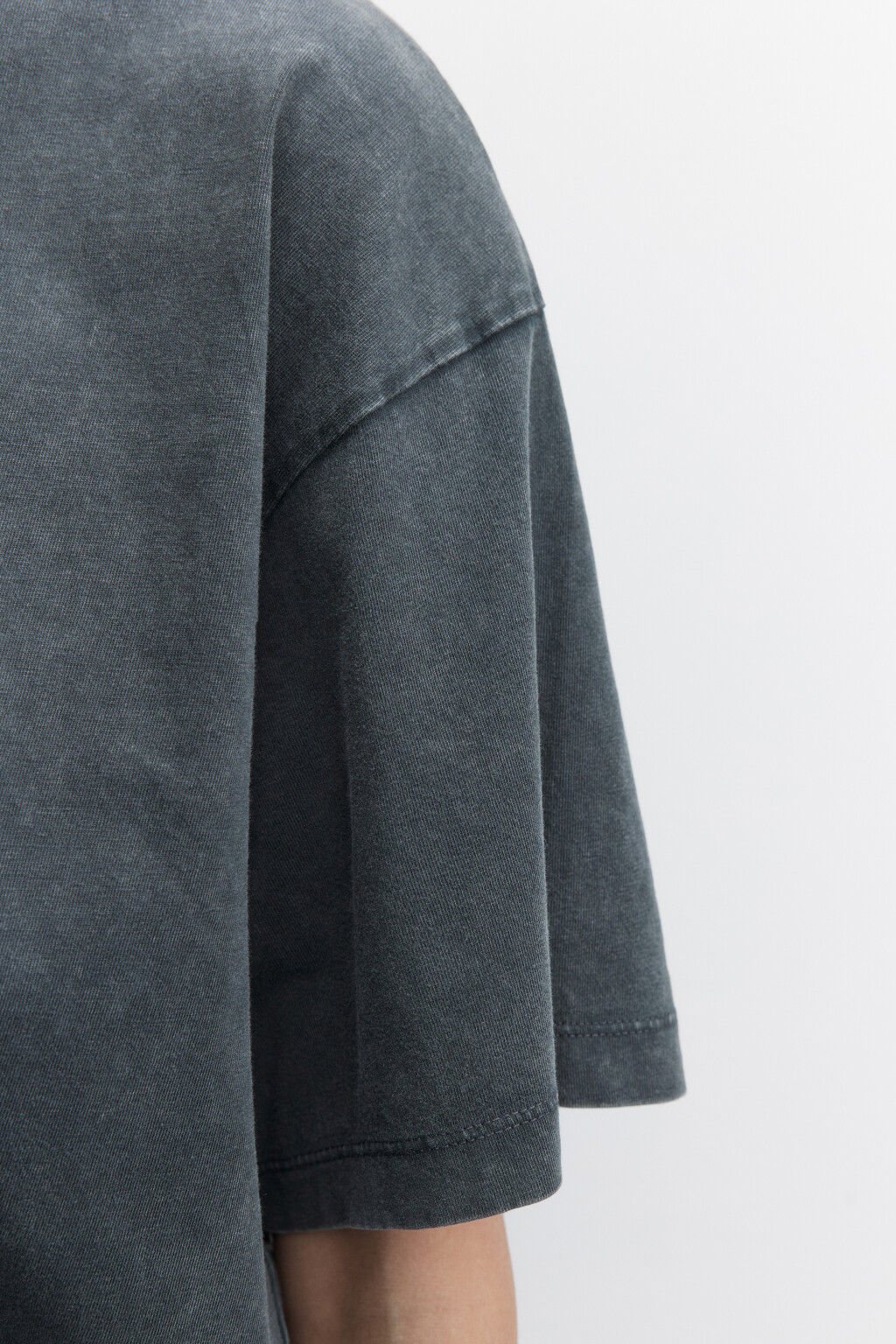 Футболка oversize хлопковая с вареным эффектом - цвет серый - 7