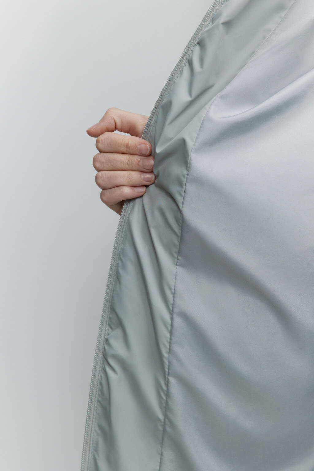 Пальто длинное стеганое утепленное с капюшоном - цвет мятный - 8